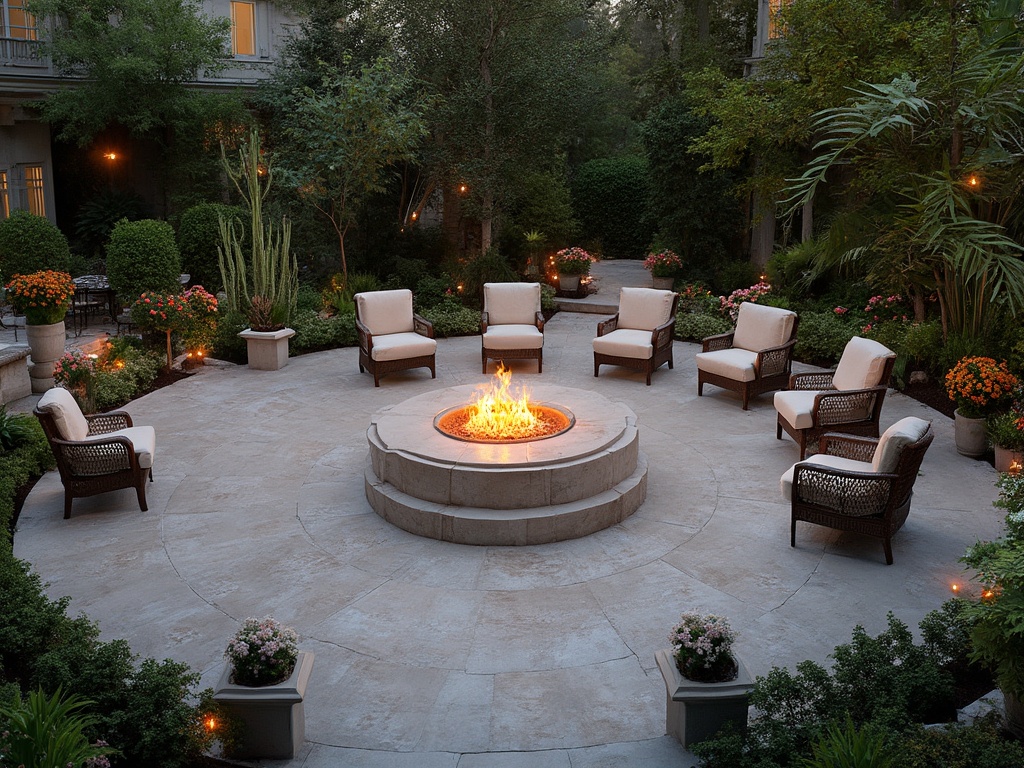 Circular Patio with Built-in Pit