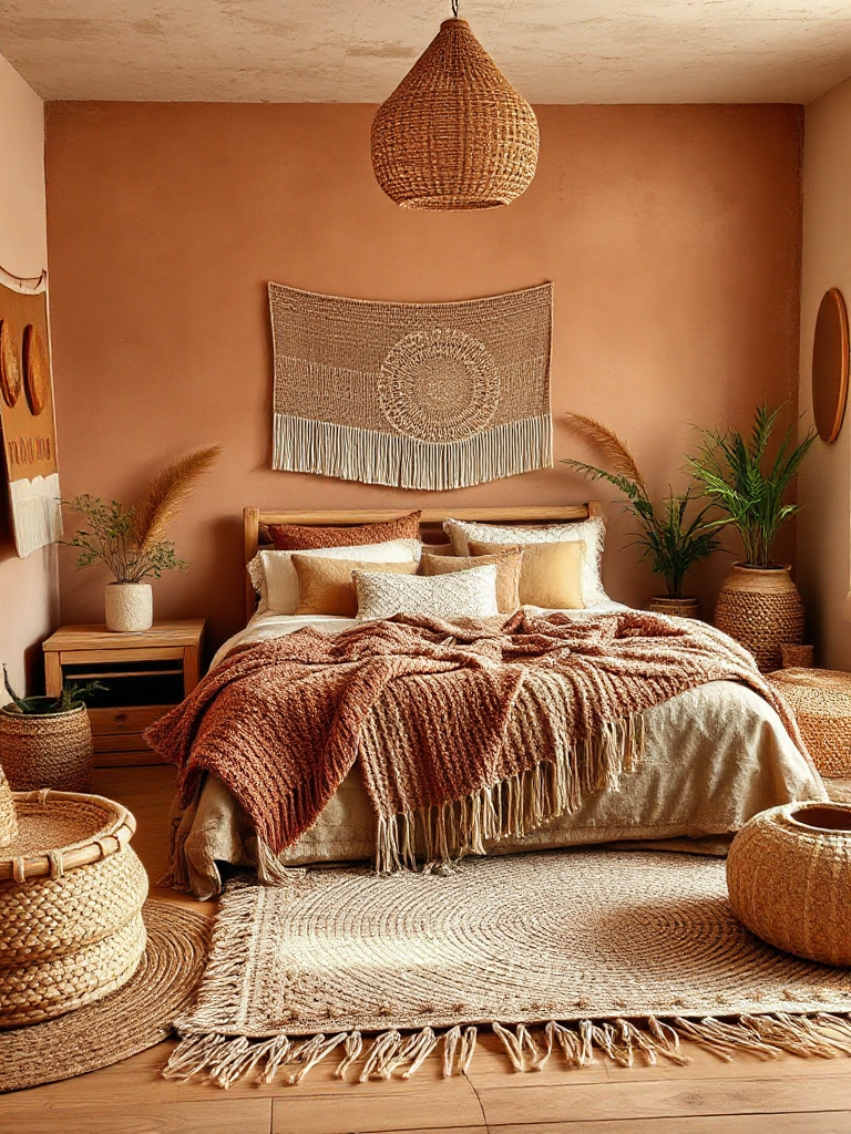 Artistic boho bedroom idea