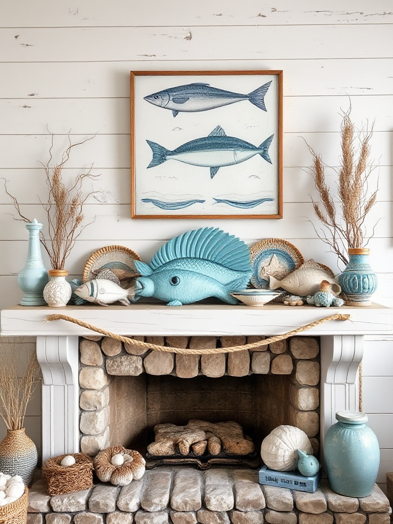 Coastal Mantel Decorating Ideas