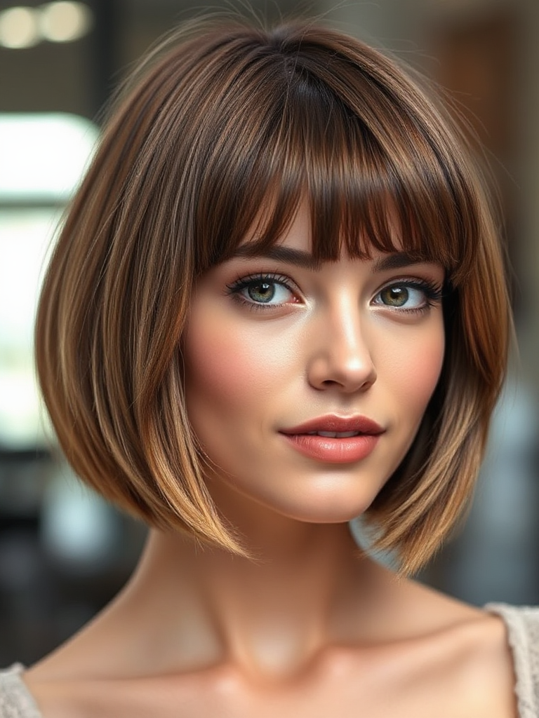 Chin-Length Bob with Bangs