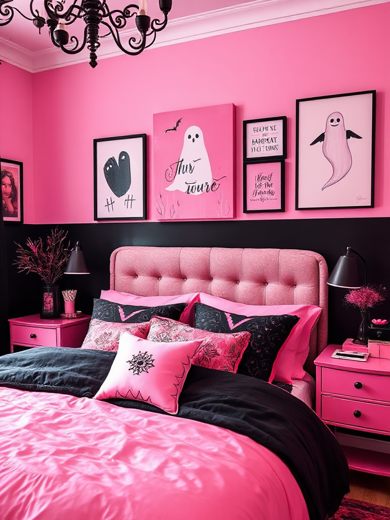 Pink Halloween Bedroom Decor