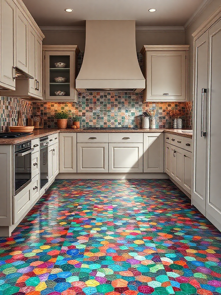 Vibrant kitchen flooring ideas