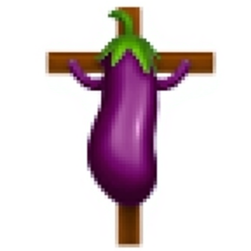 Eggplant crucifix eggplant Jesus nailed to the cross