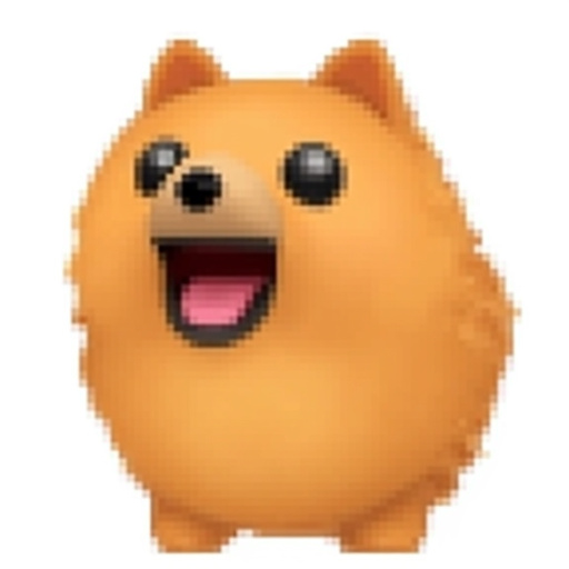 A fun and cute iOS emoji of a A brown Pomeranian barking ferociously