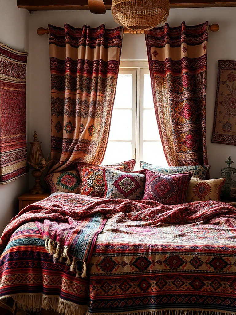 Artistic boho bedroom idea