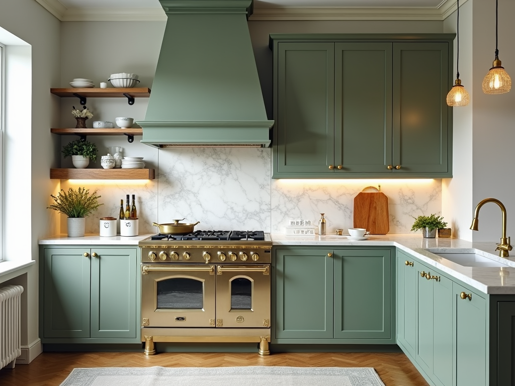 Transform Your Kitchen with Sage Green Cabinets and Brass Hardware