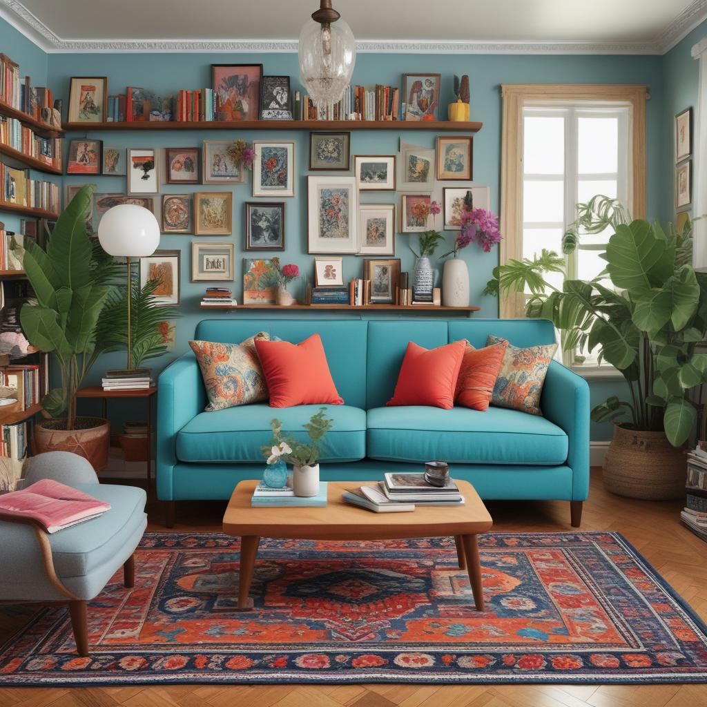 Maximalism Interior Design in a Cozy Living Room