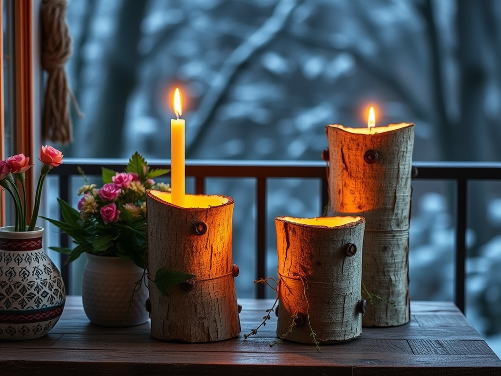 Image for Birch Bark Candle Holders: