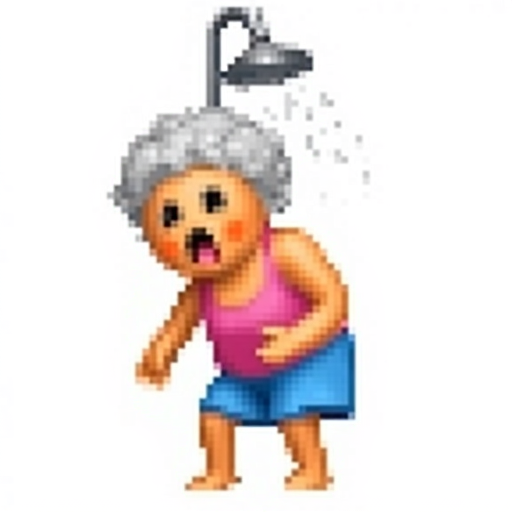 Grandma falling down in the shower