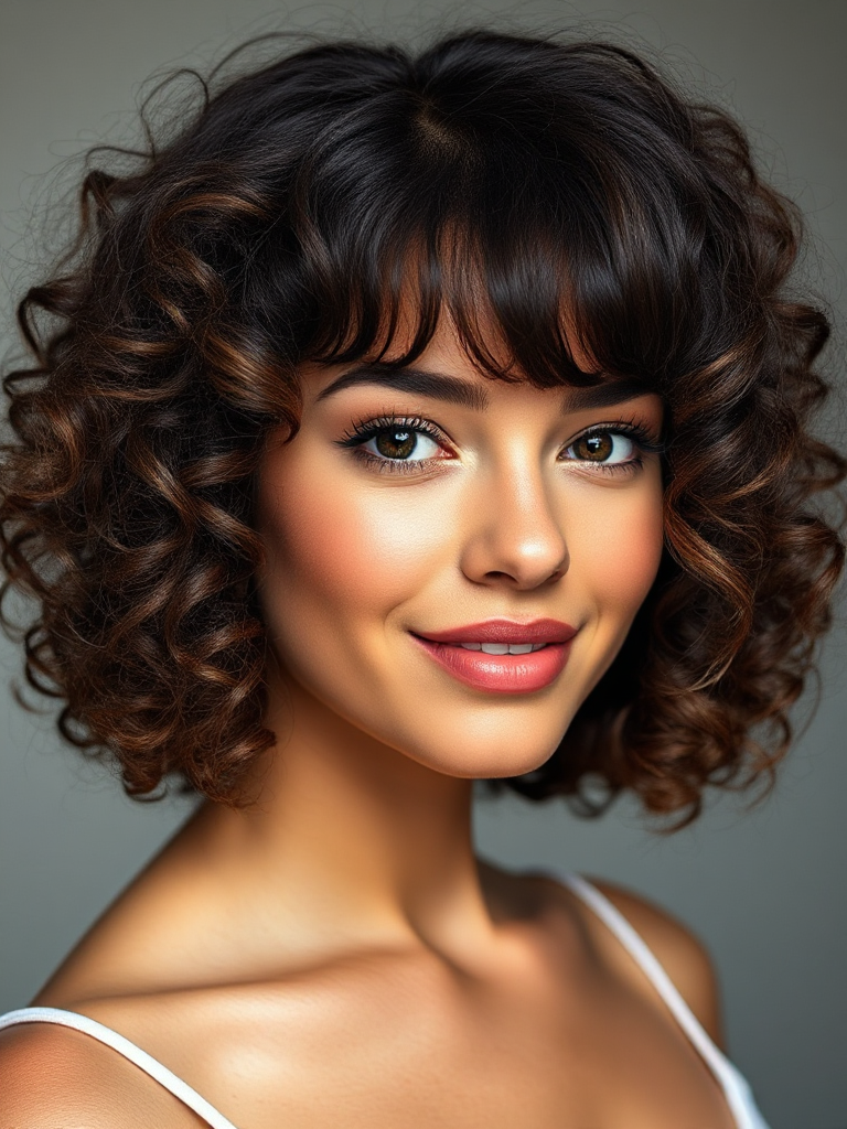 Chin-Length Curly Hairstyles