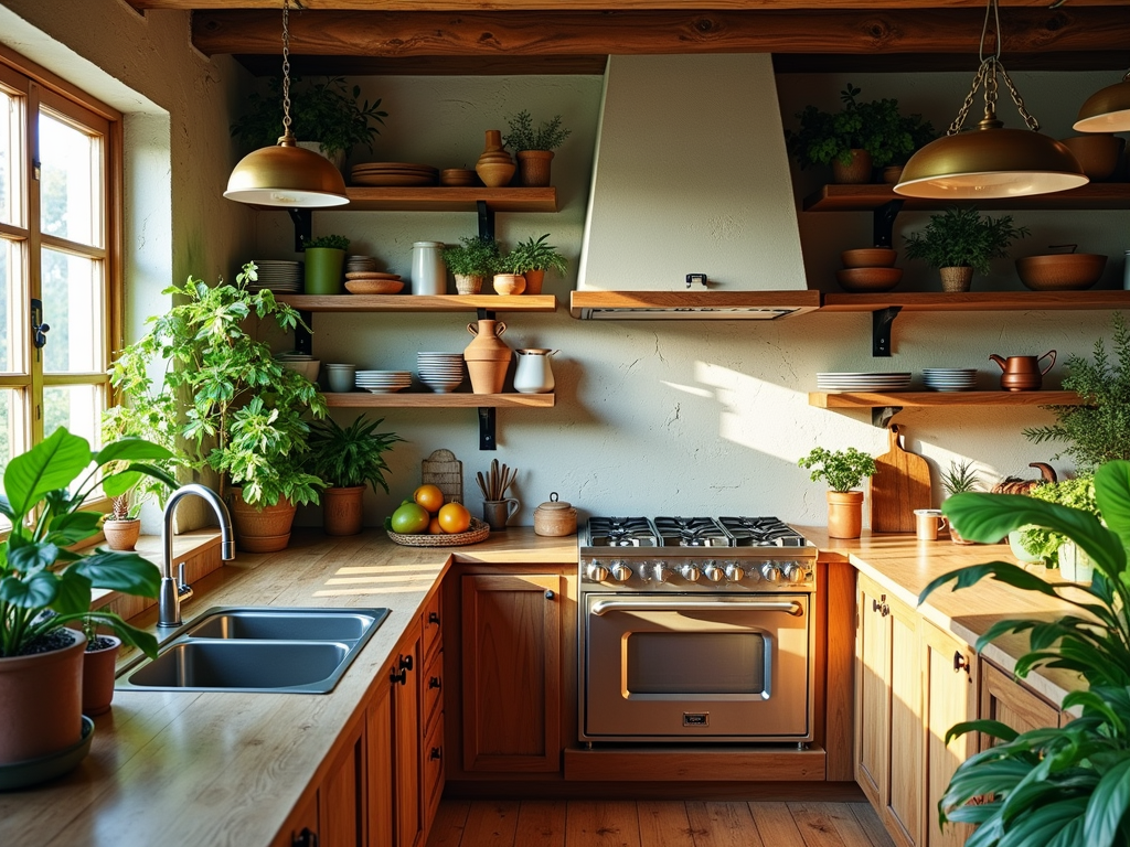 Charming Cozy Farmhouse Kitchen with Tropical Vibes