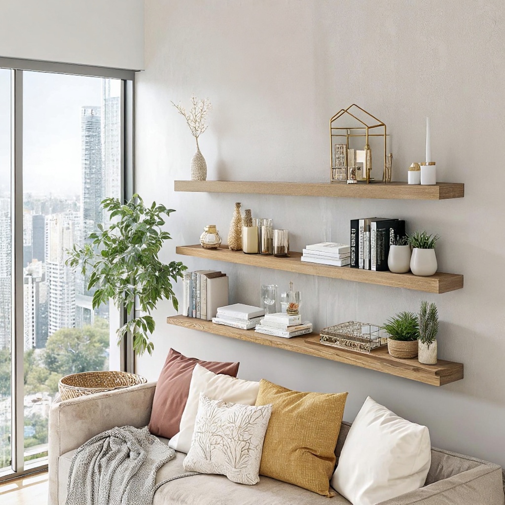 Floating Wall Shelves with Hidden Brackets