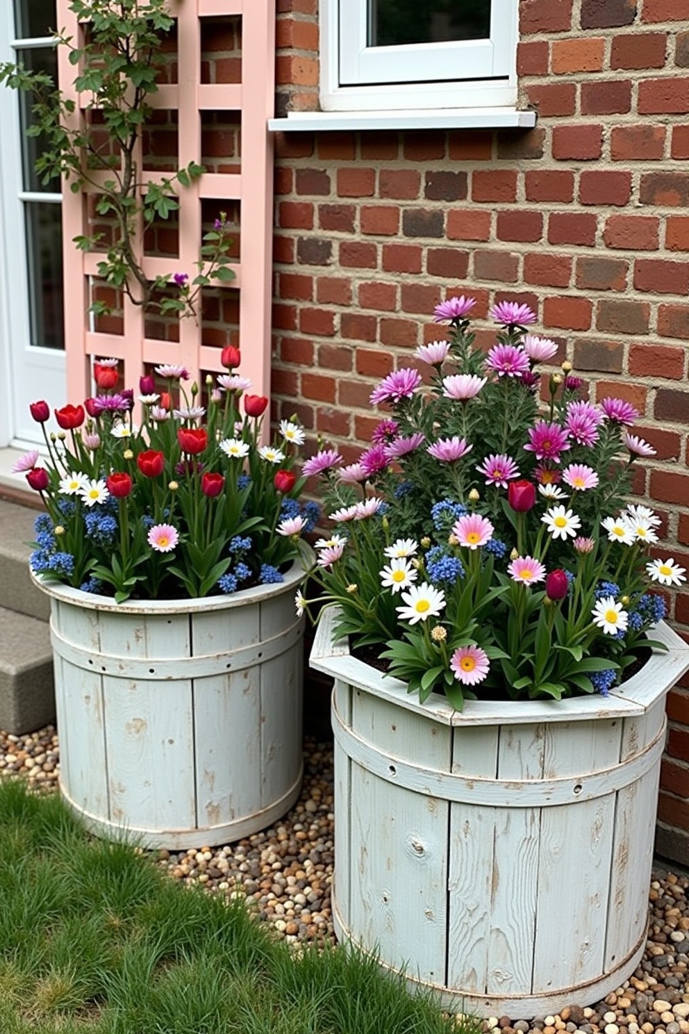 Charming Rustic Wooden Planters