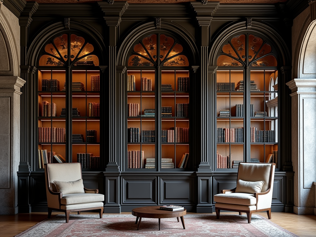 Gothic Elegance: Mastering Texture Play in Bookcase Design