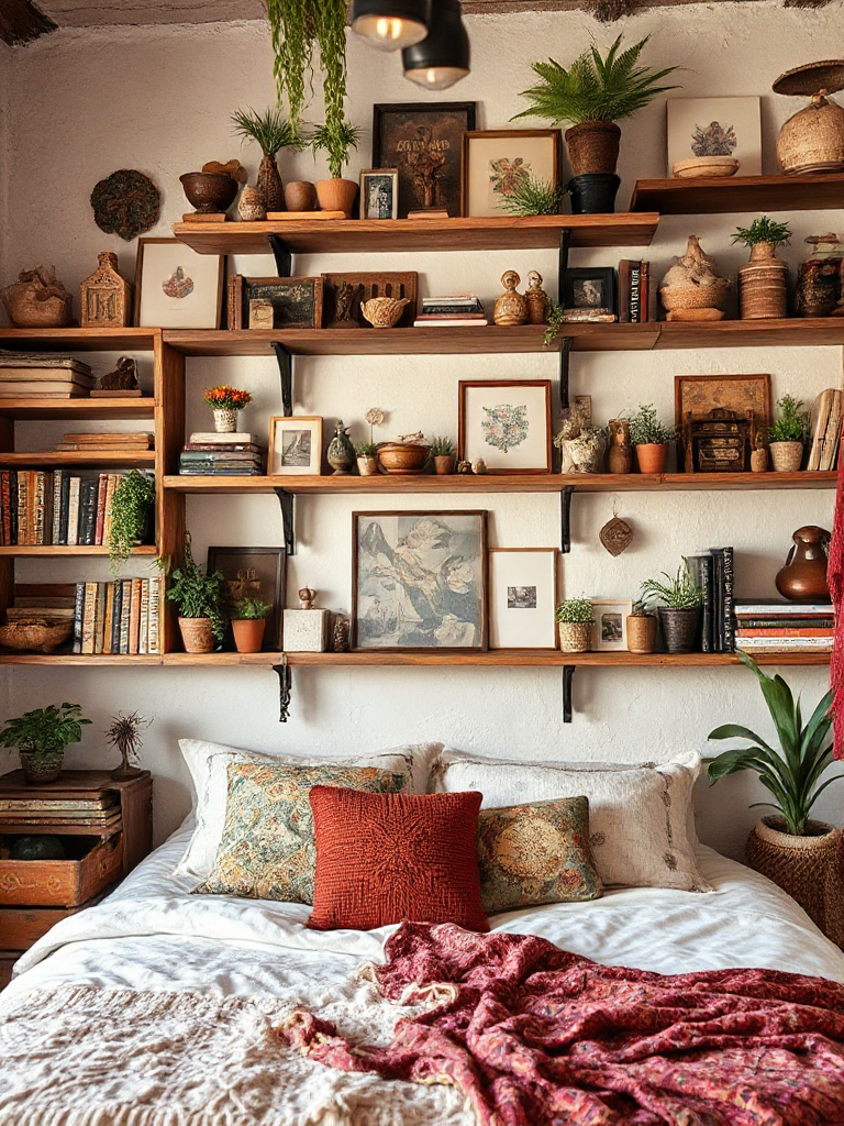 Artistic boho bedroom idea