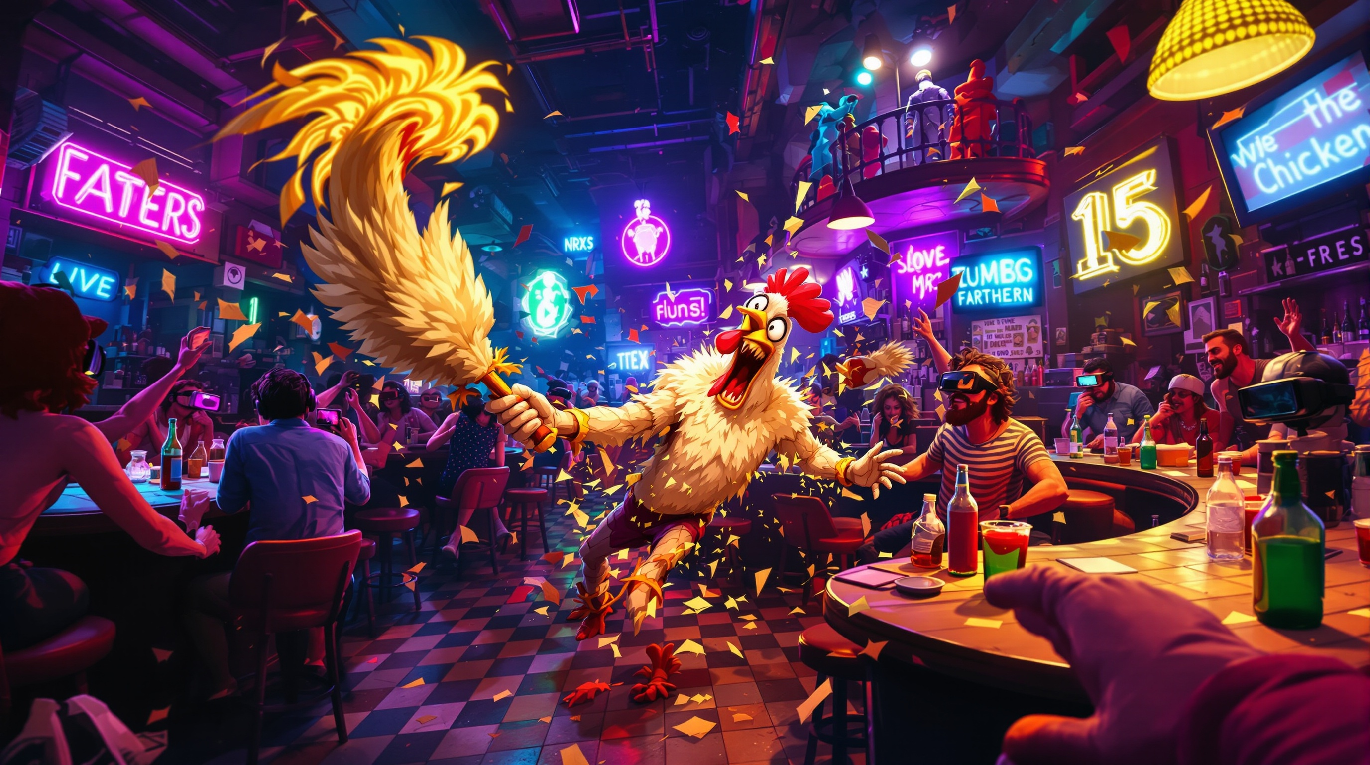 Análisis del entorno de bar caótico en Drunkn Bar Fight 2 con físicas exageradas