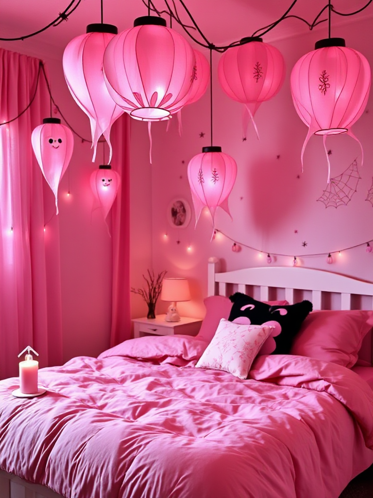 Pink Halloween Bedroom Decor