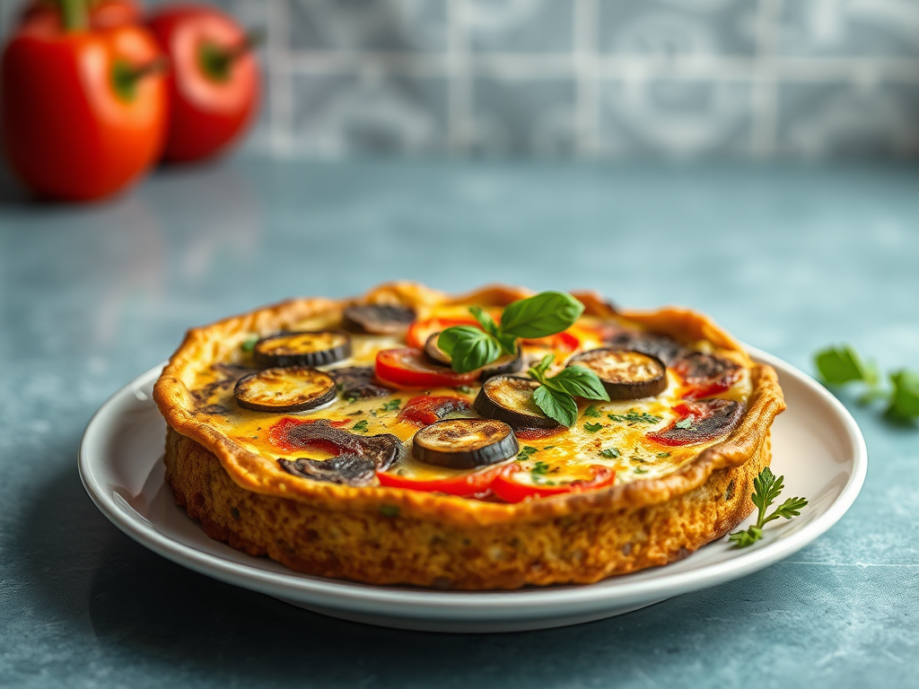 Image for Ratatouille Frittata with Eggplant, Zucchini, and Bell Peppers: