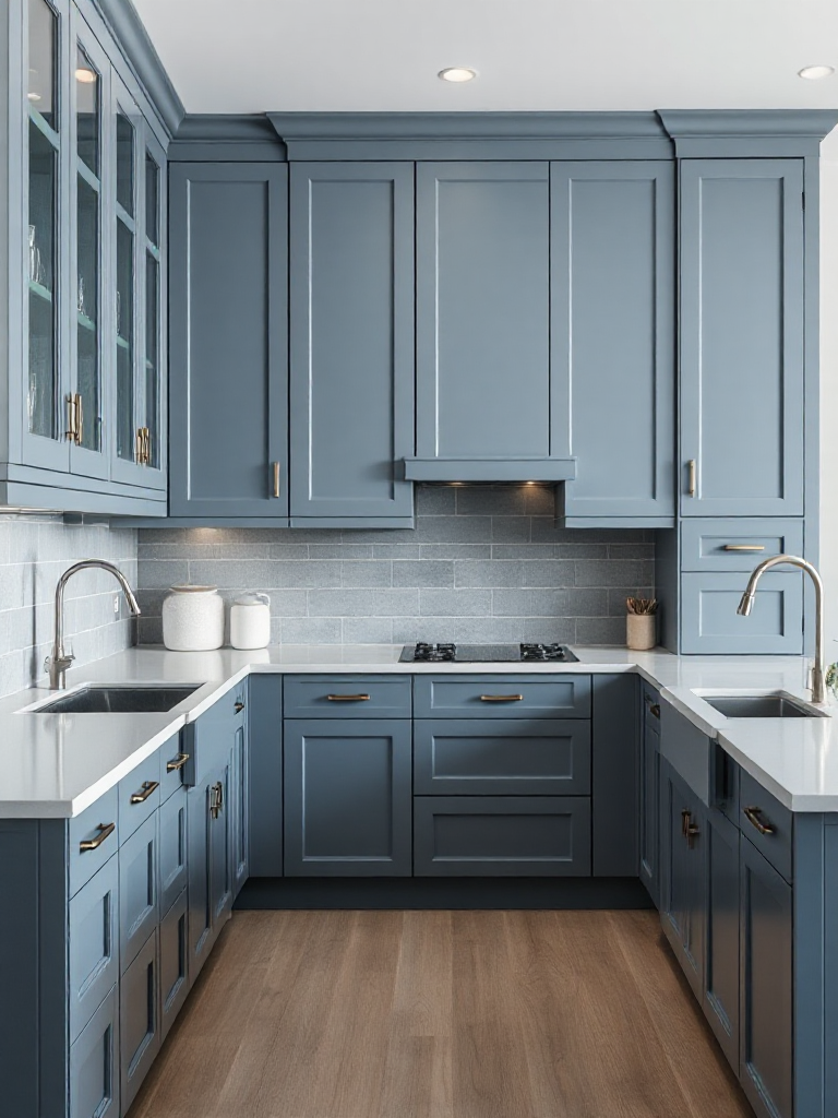 Stunning blue-gray kitchen cabinet ideas