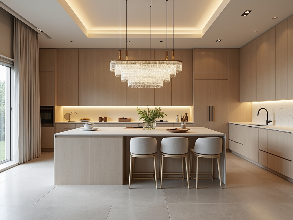 Elevate Your Culinary Space: Elegant Kitchens with Crystal Chandeliers