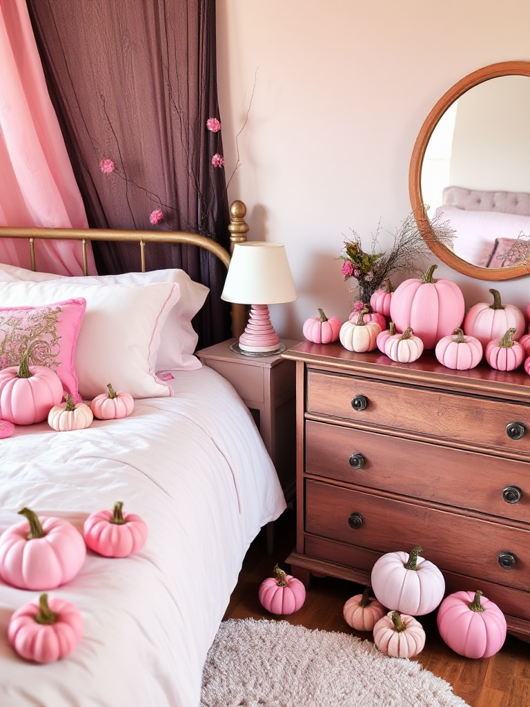 Pink Halloween Bedroom Decor