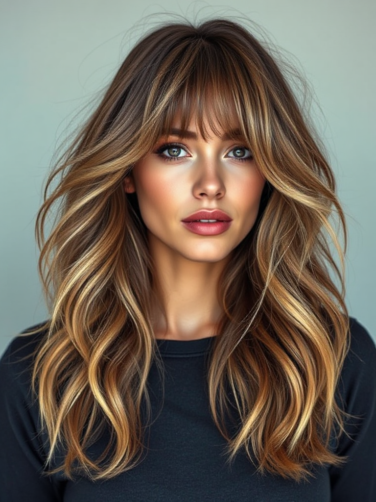 Long Hair with Side Bangs