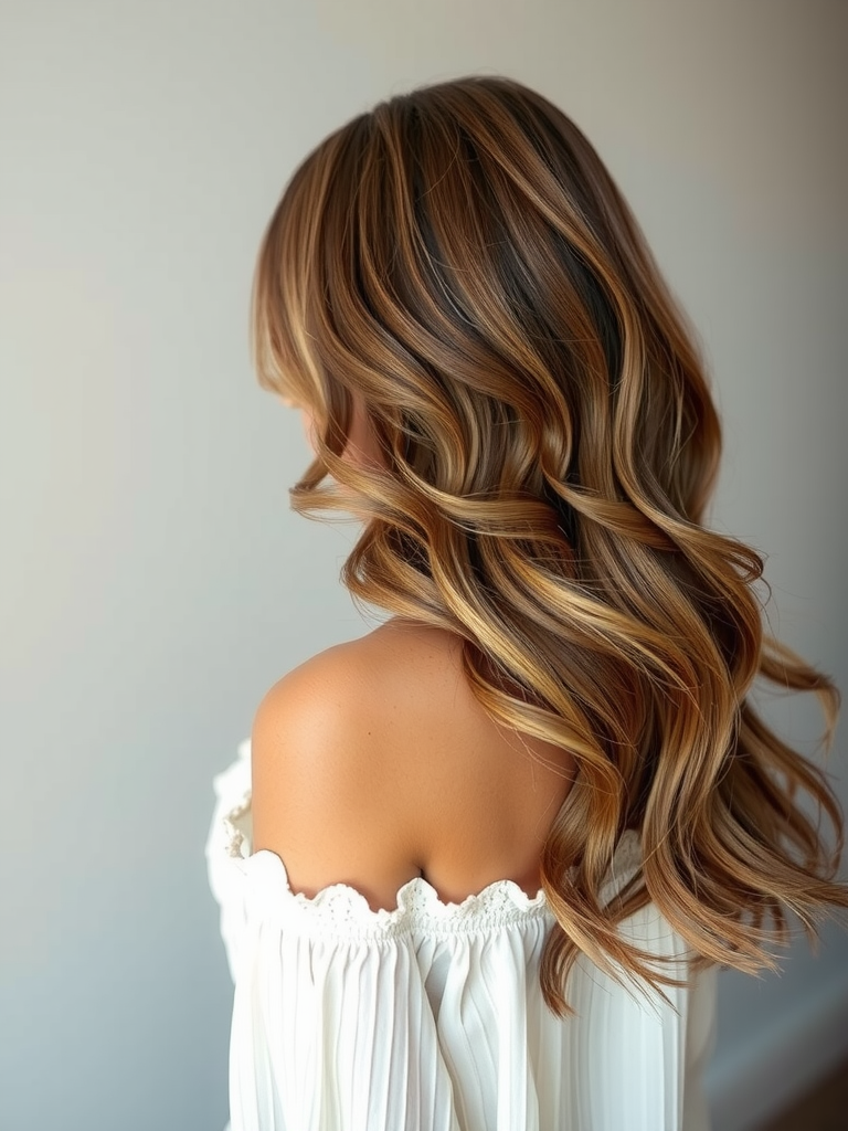 Long layered beach wave hairstyle