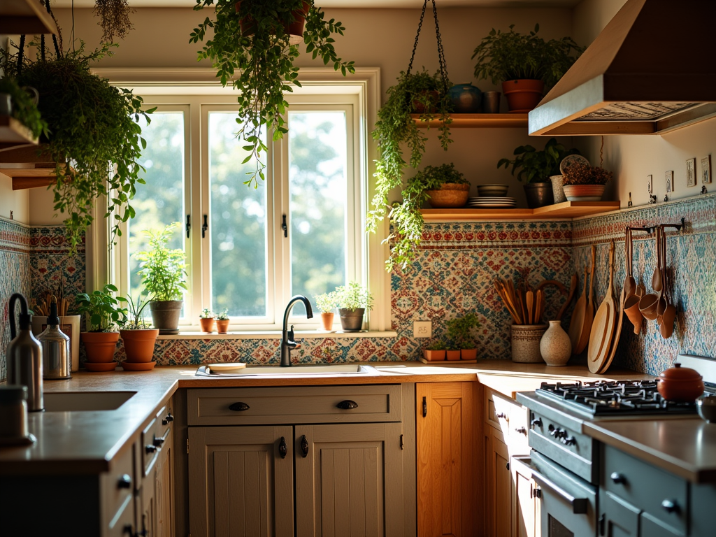 Bohemian Kitchen Bliss: Colorful Tile Backsplash Ideas