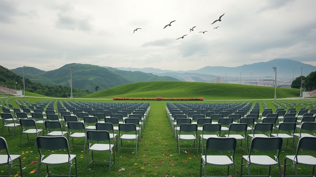 집회 취소와 관련된 사회적 메시지를 전달하는 이미지