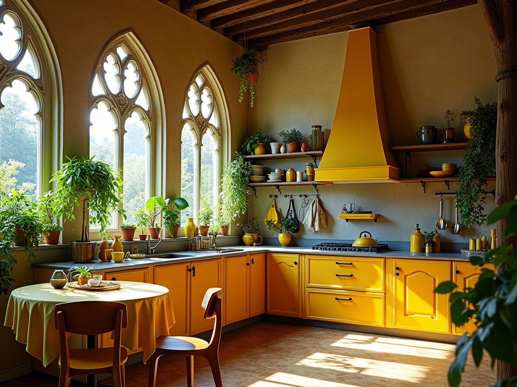 Enchanting Bright Kitchen with Yellow Accents