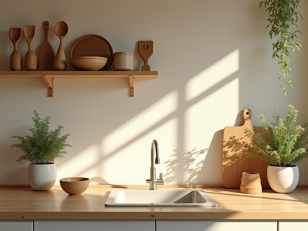 Serene Zen-Inspired Bamboo Kitchen