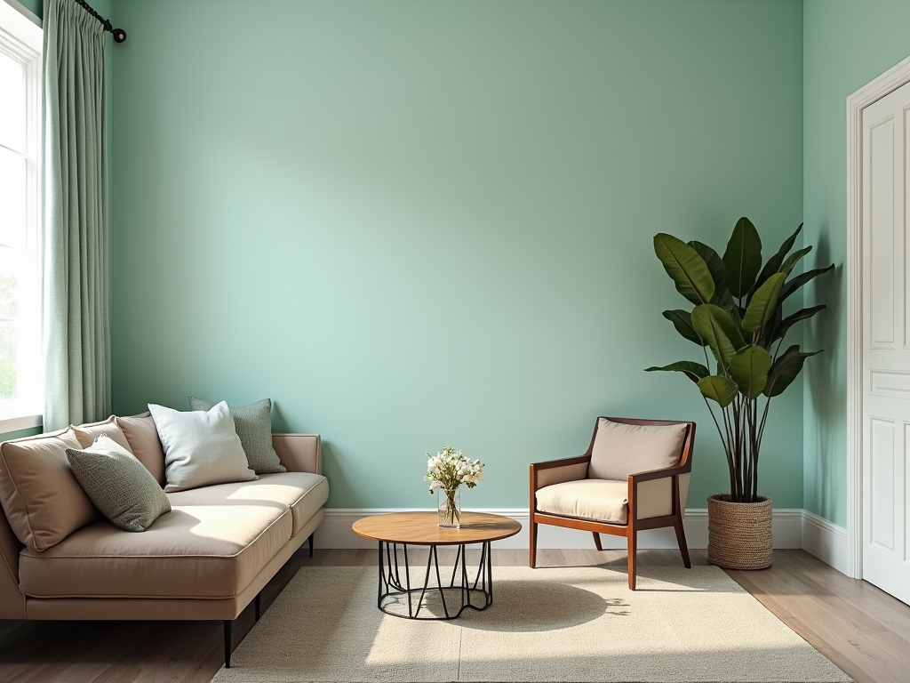 Transform Your Space with Ultra-Light Mint Statement Walls