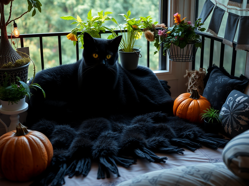 Image for Black Cat Throw Blanket