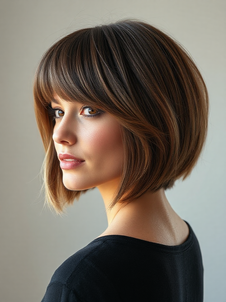 Medium Haircuts with Curtain Bangs