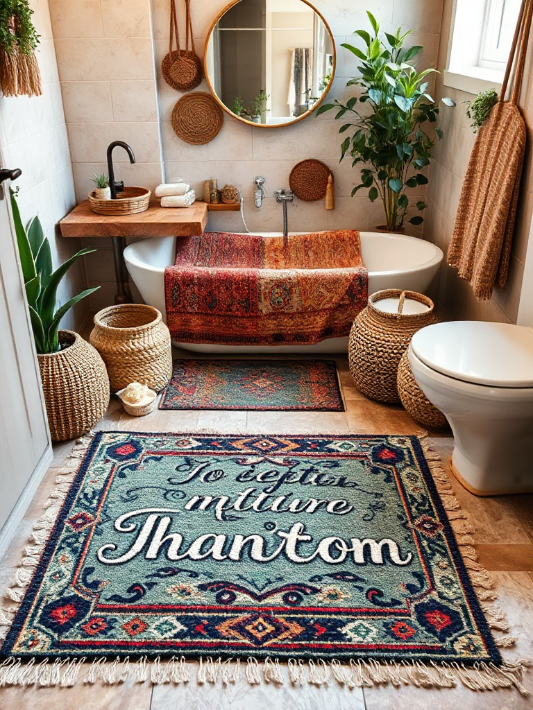 Boho Bathroom Rug Ideas