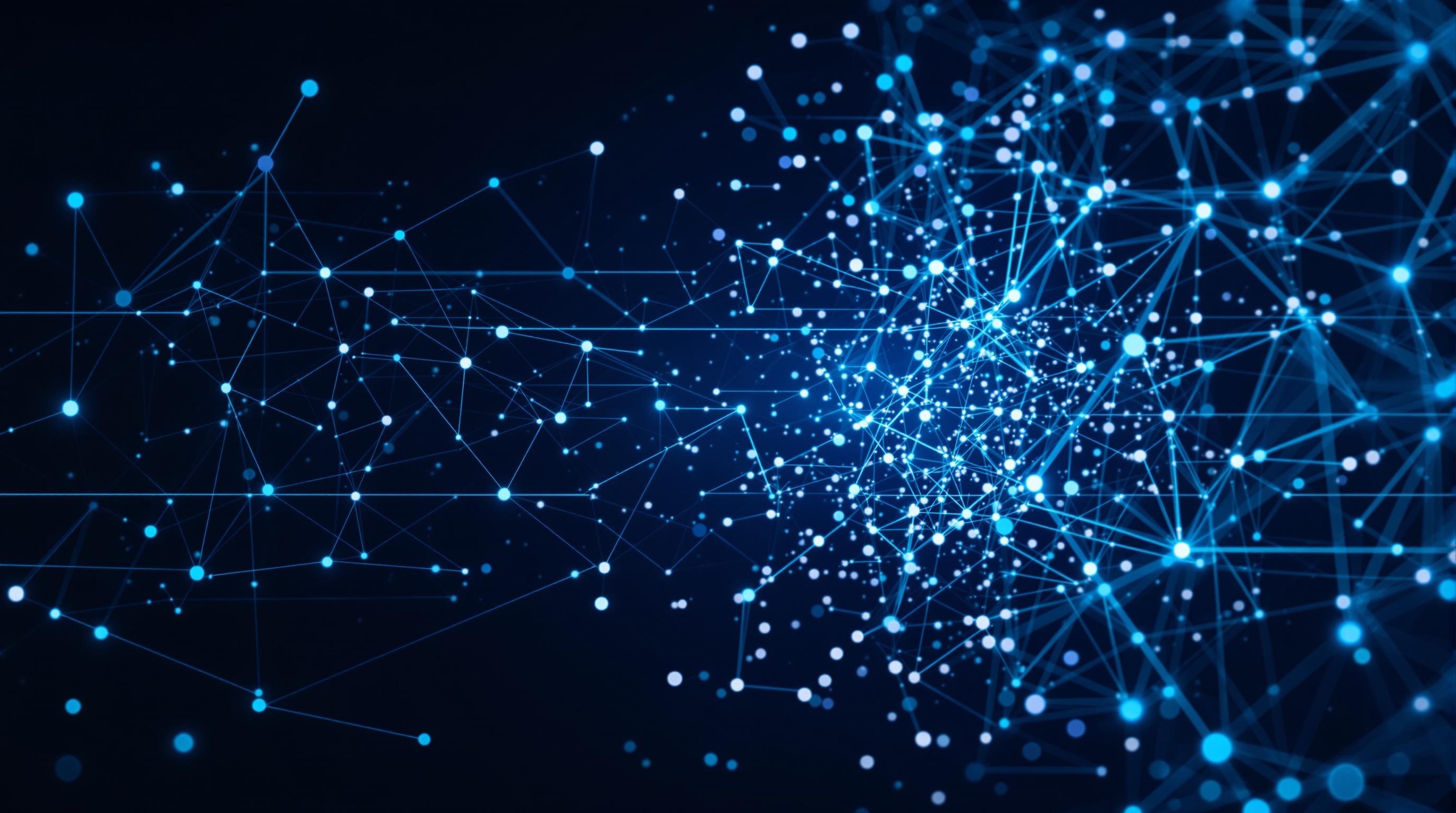 Professional visualization of distributed AI systems across multiple devices with secure data pathways and selective data erasure, symbolizing federated learning and collaborative privacy, contemporary digital design, blue and white palette, 16:9 aspect ratio