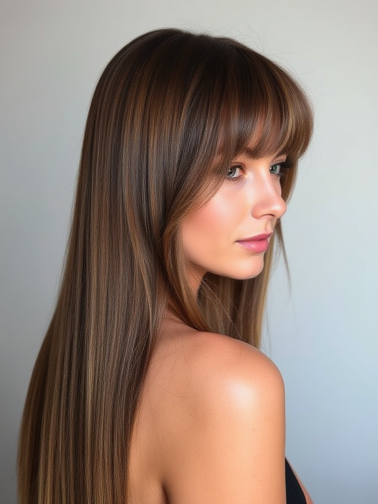 Long Hair with Side Bangs