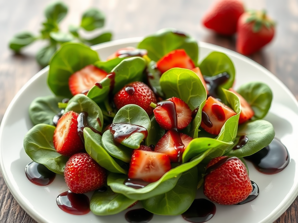 Image for Strawberry Spinach Salad with Balsamic Dressing: