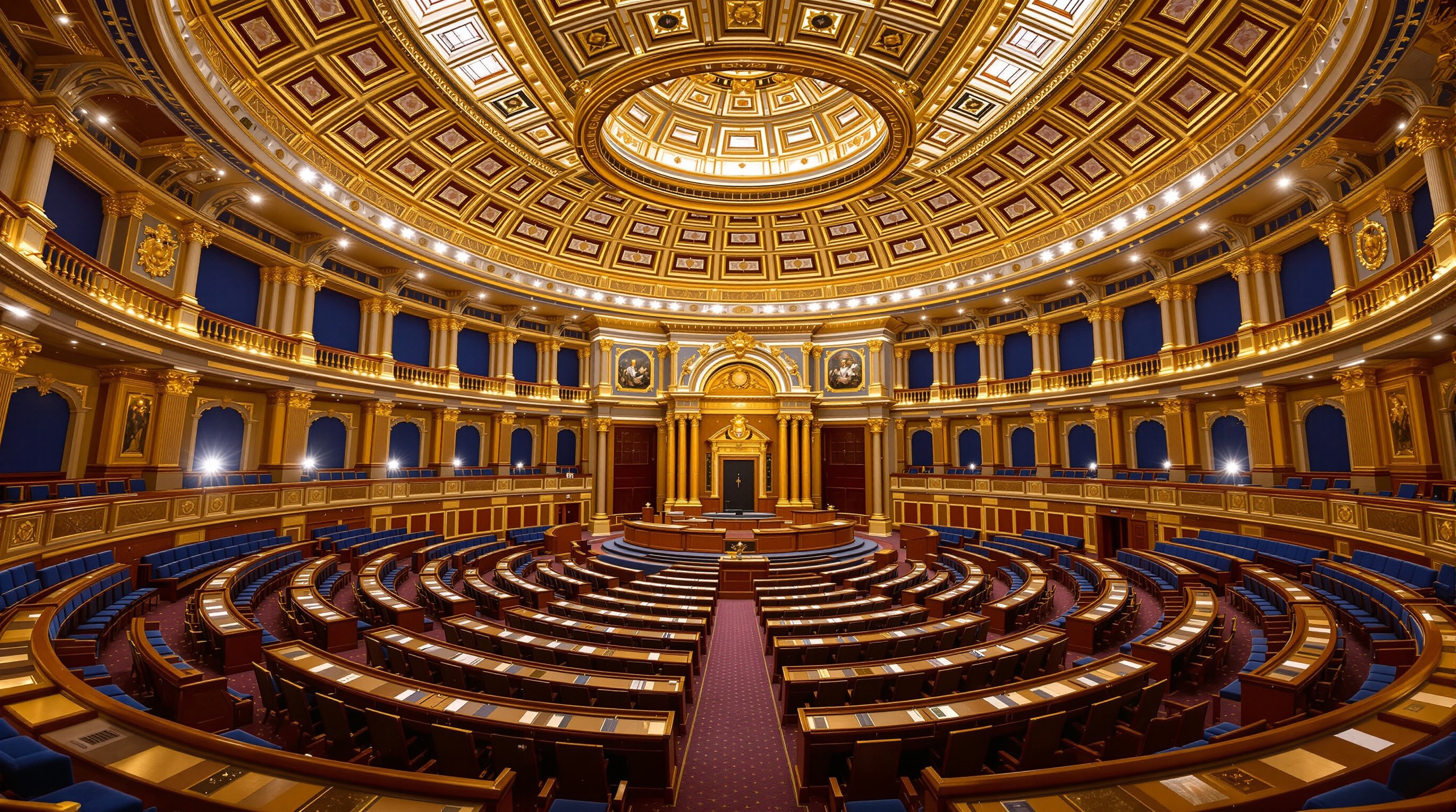 Análisis del interior detallado de la Asamblea Nacional en la visite virtuelle experiencia VR