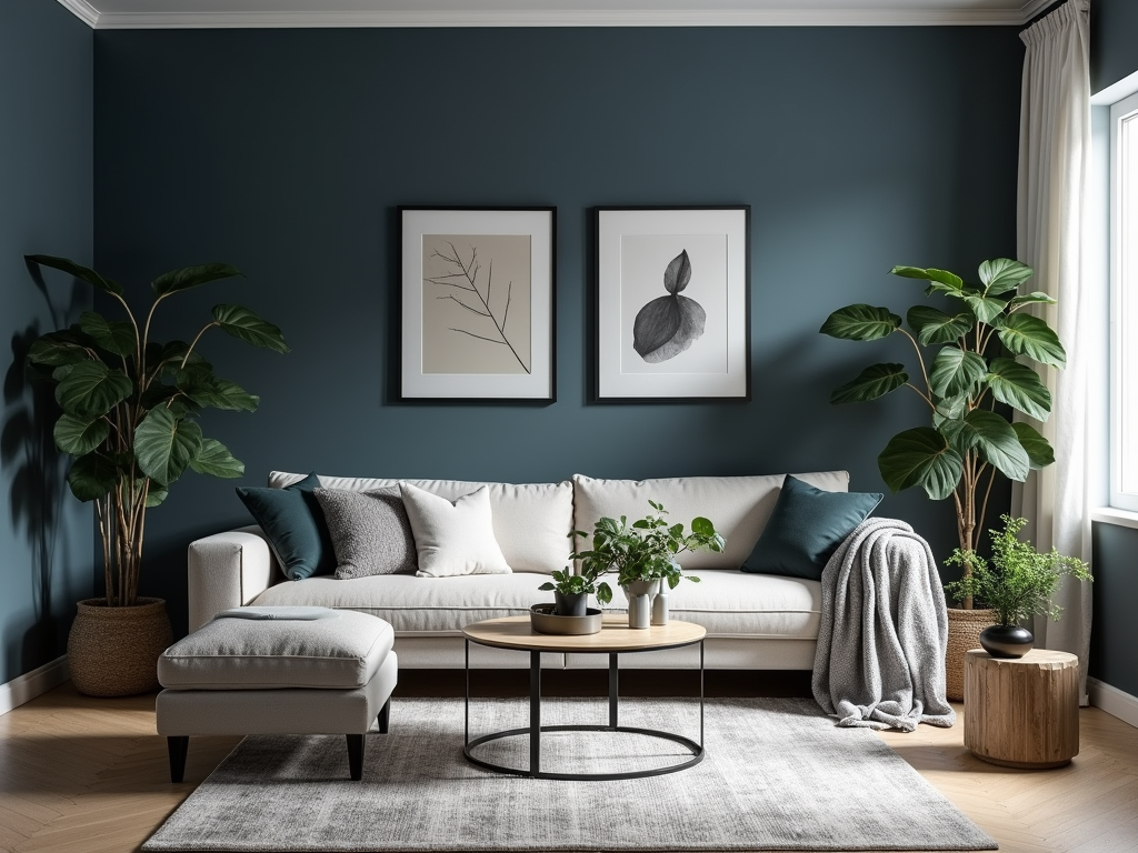 Transform Your Living Room with Charcoal Blue