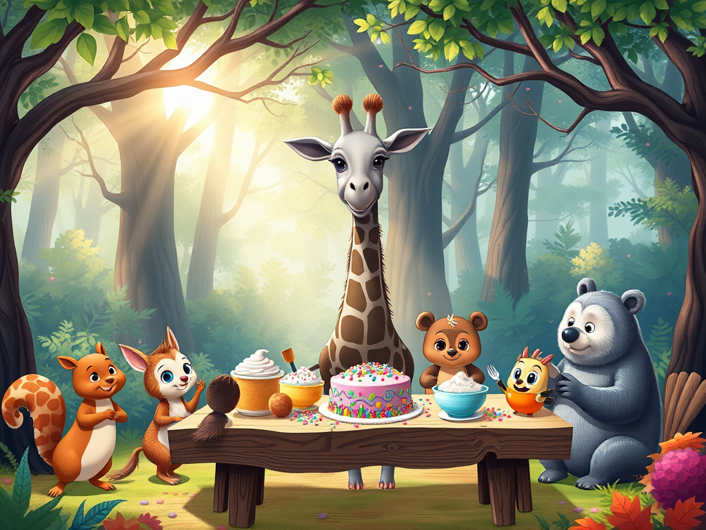 Gina the Gray Giraffe's Birthday Cake Adventure