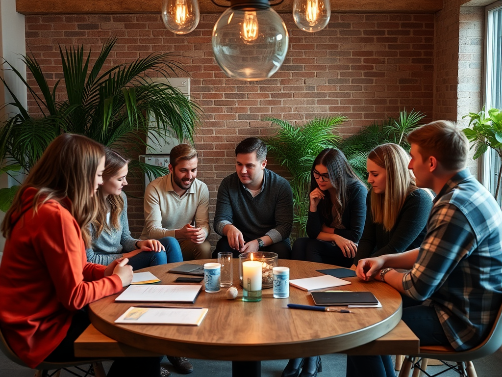 Psychology group intervention with 8 people