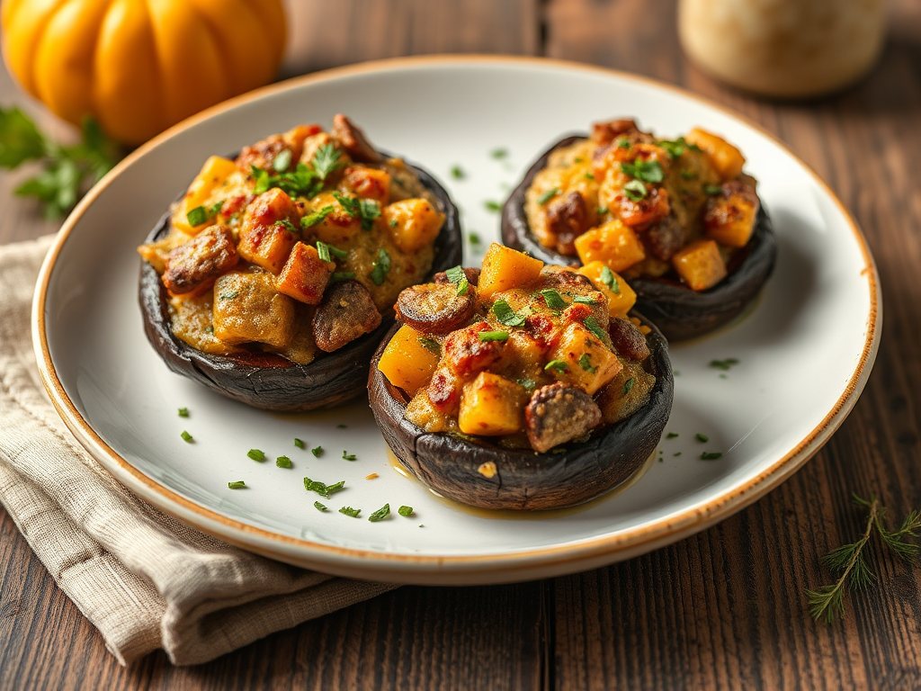 Image for Butternut Squash and Sausage Stuffed Portobello Mushrooms: