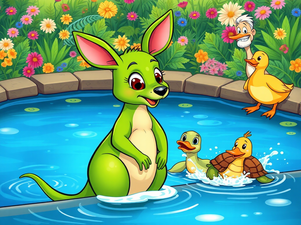 Kangaroo Kiki's Splashtastic Swim Adventure