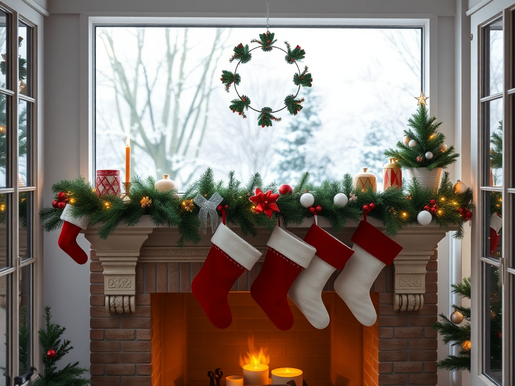 Image for Decorate Your Mantel with Garland and Stockings