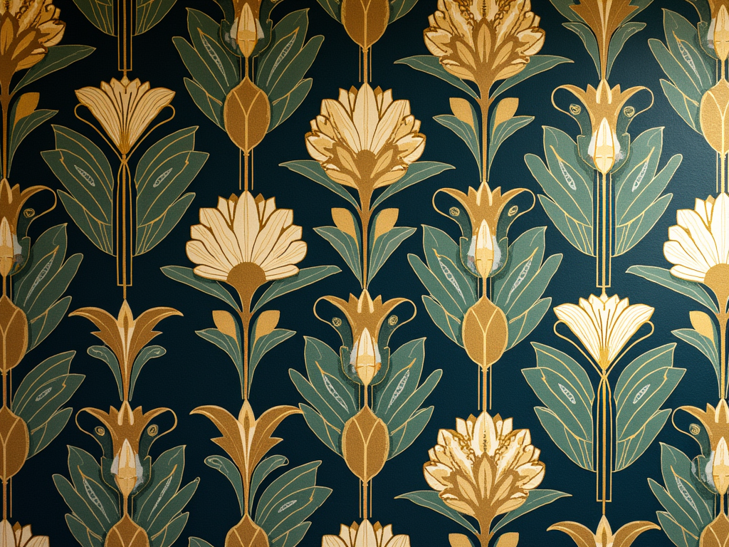 Stunning Art Deco Floral Wallpaper Designs