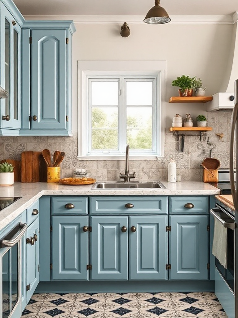 Stunning blue-gray kitchen cabinet ideas