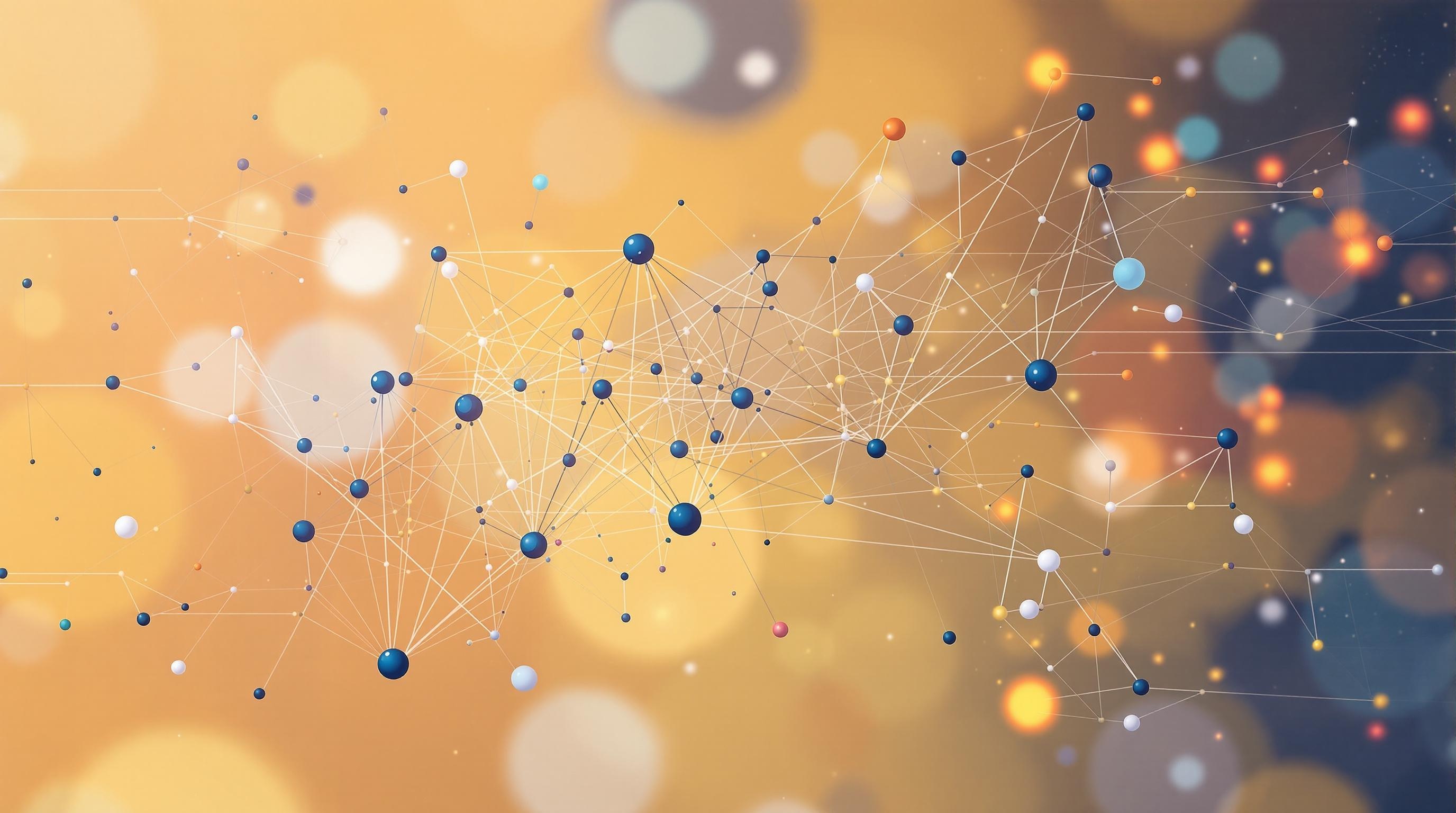 Conceptual illustration of a neural network rapidly adapting to new tasks with minimal data, featuring branching pathways and interconnected nodes, modern technology background, clean and professional style, 16:9 aspect ratio