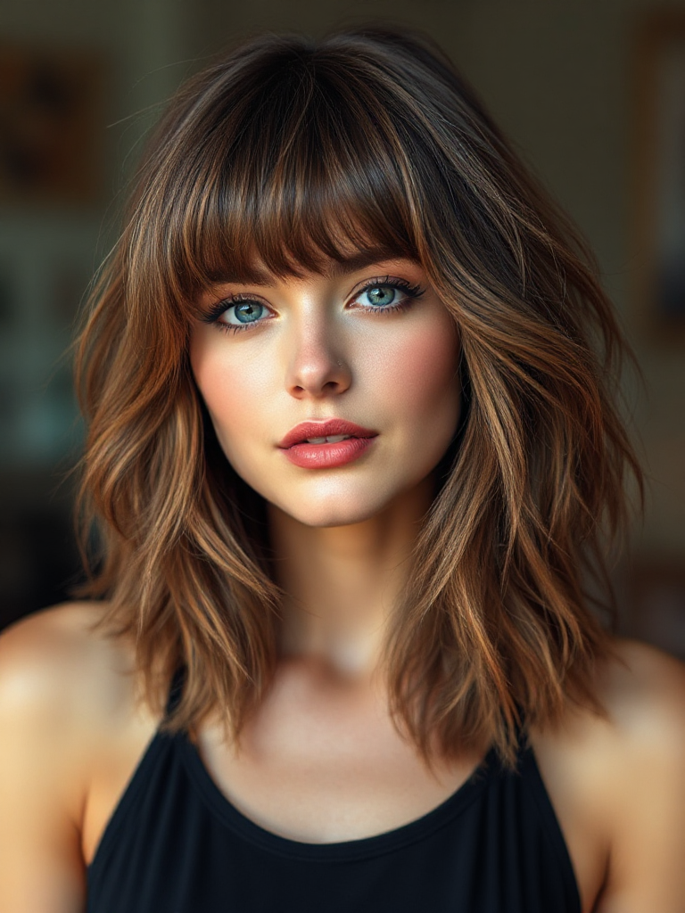 Medium-Length Hairstyles with Bangs