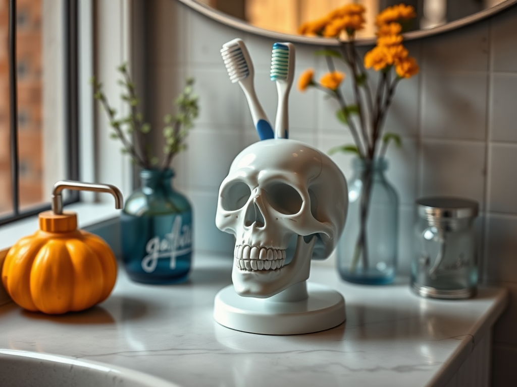 Image for Skull Toothbrush Holder: